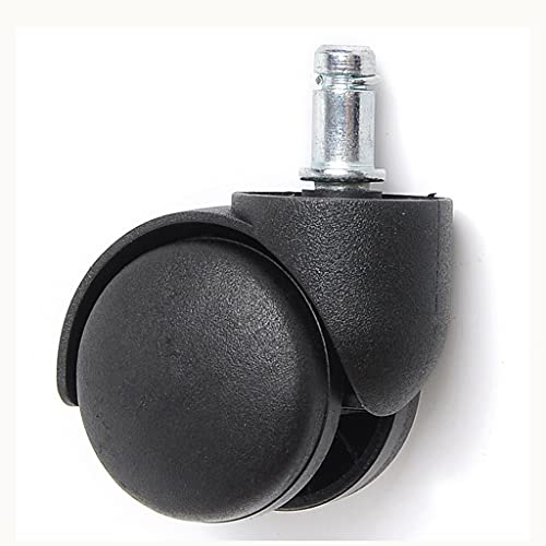 TWDYC 2 Pcs 2 Inch Stem Universal Mute Black Caster Nylon Wheel Executive Chair Office Chair Swivel Rollers 360 Degree