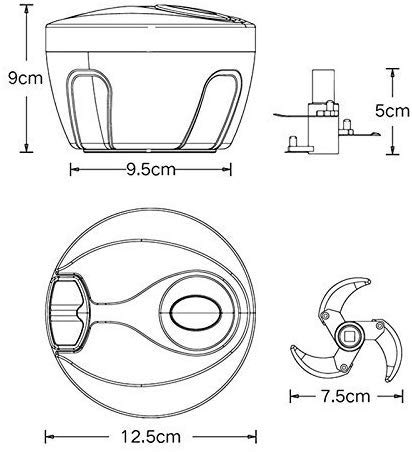 Onion Vegetable Processor Hand Speedy Chopper Vegetable Fruits Chopped Shredders & Slicers | 330ml + 3 Sharp Stainless Steel Blades