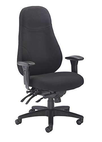 Office Hippo Professional 24 High Back Office Chair, 150 kg Weight Tolerance, Seat Slide, 2D Arms, Asynchro Mechanism, Ratchet Back, Fabric, Blac
