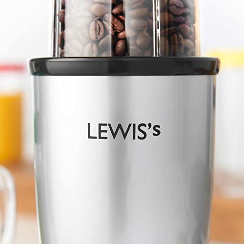 Lewis's 8-IN-1 Multi Jug Power Blender – Personal Blender & Smoothie Maker with 1L Blending Jug, Large Fruit Juice Bottle (500ml), Blending Cup (