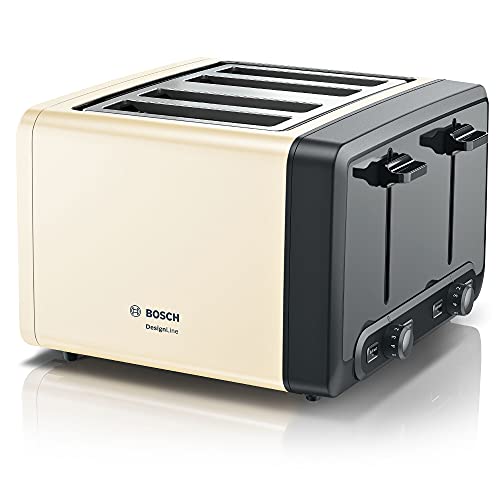 Bosch DesignLine Plus TAT4P440GB 4 Slot Stainless Steel Toaster with variable controls - Stainless Steel