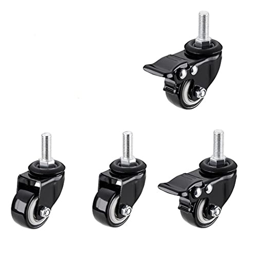 TWDYC 4pcs 2 Inch Screw Mute Roller Table Steering Wheel Wheel Pulley Brake Furniture Universal Wheel Accessories Universal Wheel M8*25