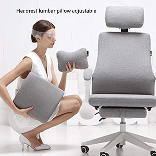 MMAXZ Chairs,Swivel High Back Home Office Computer Desk Chairs Racing Chair with Headrest and Lumbar Support (Color : Gray, Size : 114 * 70 * 70c
