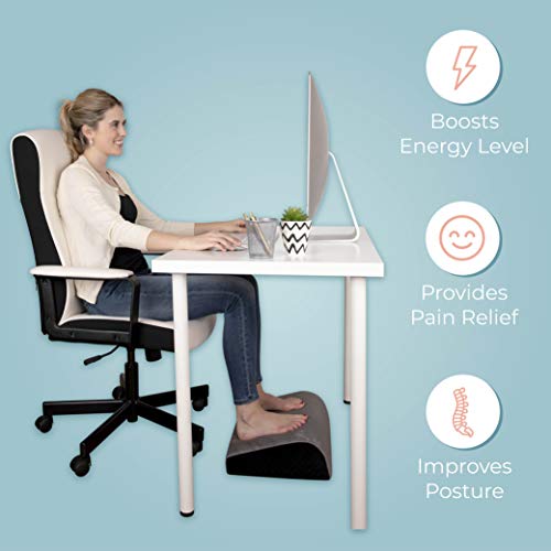 Kӧlbs Office Foot Rest Under Desk - Plush Velvet and Memory Foam - Longer Footrest For Added Comfort, Foot Stool Desk Accessories Teardrop Ergono