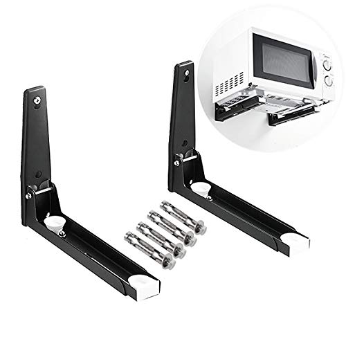 Eidoct 304 Stainless Steel Microwave Mount Bracket, Retrackable Foldable Microwave Oven Wall Mounted Stand Holder Rack Bracket for Home Kitchen A
