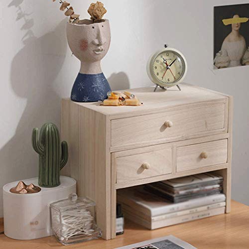 JJZXD Wood Expandable Desk Organizer - Desktop Tabletop Organic Wooden Filing Organization Bookshelf w/Storage Drawer, for Book, Home Office File