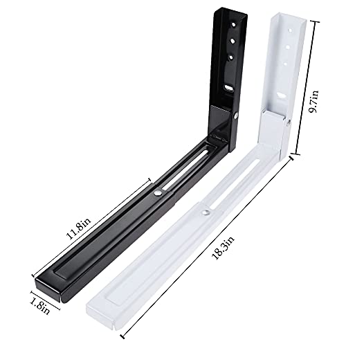 Hniuyun Universal Wall-Mounted Microwave Brackets ,Foldable Arm Adjustable Extensible Wall Hanging Microwave Brackets Oven Stand Shelf Rack Load