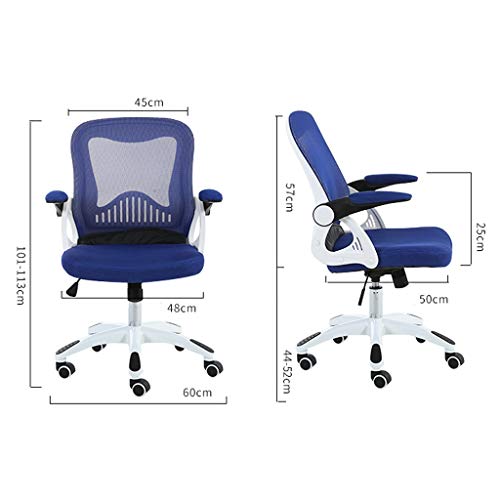 N/A Office Chair Swivel Ergonomic Lumbar Support Breathable Mesh Chair Adjustable Height (Color : White-style)