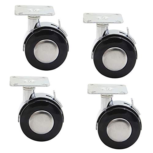 SKOAJAS Plate Casters Pack of 4 Furniture Castor Wheels 2Inch,Trolley Swivel casters with,360° Swivel Wheels,Moving Coffee Table Caster Wheels,He