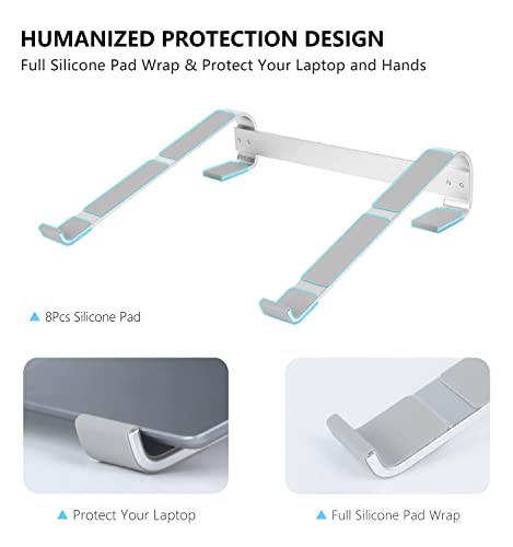 KYQEE Laptop Riser for Desk, Laptop Stand, Ergonomic Aluminum Computer Stand for Laptop, Ventilated Notebook Stand Compatible with MacBook Air Pr