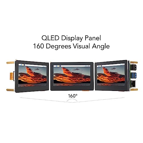 Airshi DSI QLED Display, 4.3 Inch 160 Degree IPS QLED Visual Backlit Dimmable Touch Screen for Motherboard