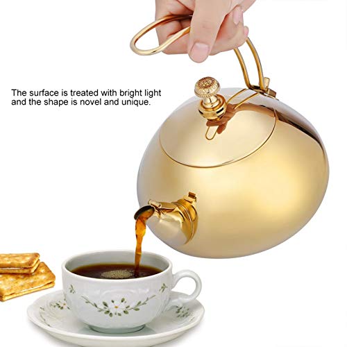 Electric Classical Teakettle - 1.5L Stainless Steel Teapot Electric Tea Kettle Fast Water Heating Cooking Pot (Golden)