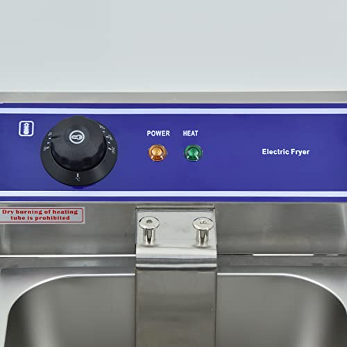 Electric Deep Fryer,Stainless Steel Commercial French Deep Fat Fryer For Restaurant,Fast Food Restaurant -3000W 6L