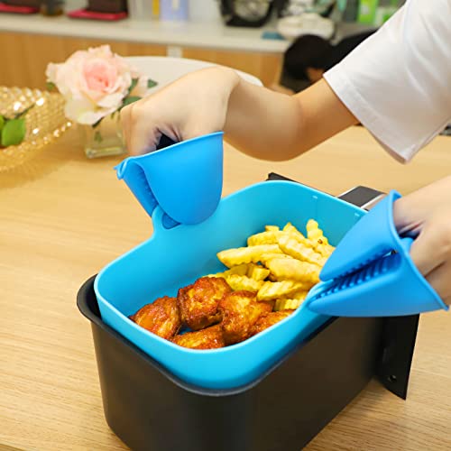CUTIECLUB Silicone Pot for Ninja Foodi AF300UK, AF400UK & 7.6L-9.5L or Larger Dual Air Fryer, Food Safe Reusable Air Fryer Liner Basket Rectangle
