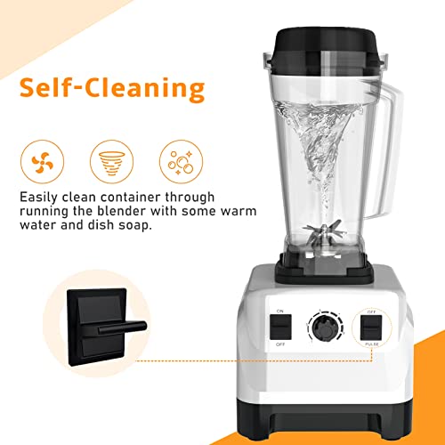 Blender Smoothie Maker - 1500W Blender Mixer with 10 Speed Control, 2L BPA-Free Professional Food Blender, 6 Stainless Steel Blade Jug Blenders w
