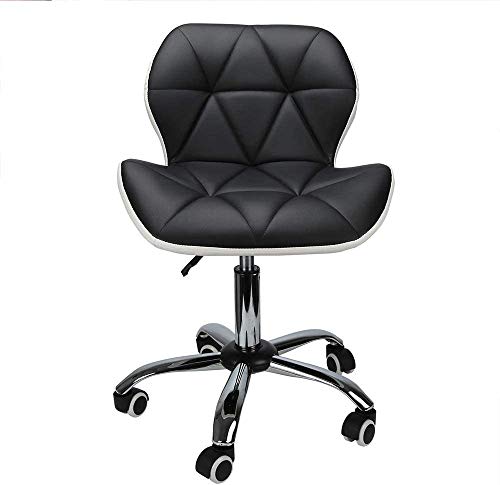 RZiioo Office Chair, PU Leather Desk Chair for Home Adjustable Height Swivel Chair Comfy Padded Computer Chair with Chrome Base Home Office Furni