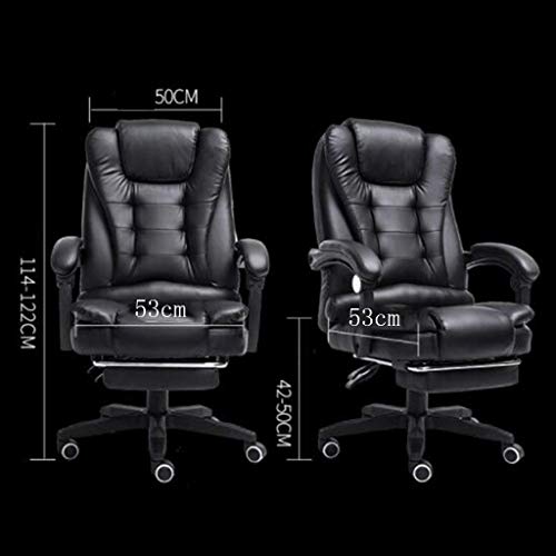 LZQDM High-Back Executive Swivel Office Computer Desk Chair - Black with Pewter Finish