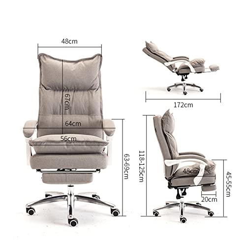 JHKZUDG High Back Office Chair with Armrest And Footrest, Gaming Recliner Chair, Executive Office Fabric Chair, Ergonomic PC Chairs,Adjustable An