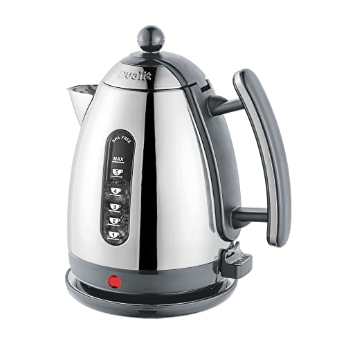 Dualit Lite Kettle - 1.5L Jug Kettle - Polished with Black Trim, High Gloss Finish - Fast Boiling Kettle by Dualit - 72010