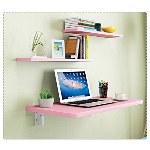 MYYINGELE Wall Mounted Drop Leaf Table, Dining Tables For Small Spaces Little Wall Desk Office Home Kitchen Table, Computer Desk, Pink, 50 * 40cm