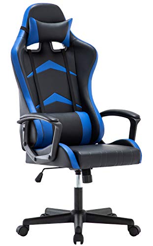 IntimaTe WM Heart Gaming Chair, Ergonomic High Back Office Racing Chair with Armrest, Swivel Leather Desk Chairs with Adjustable Headrest and Lum
