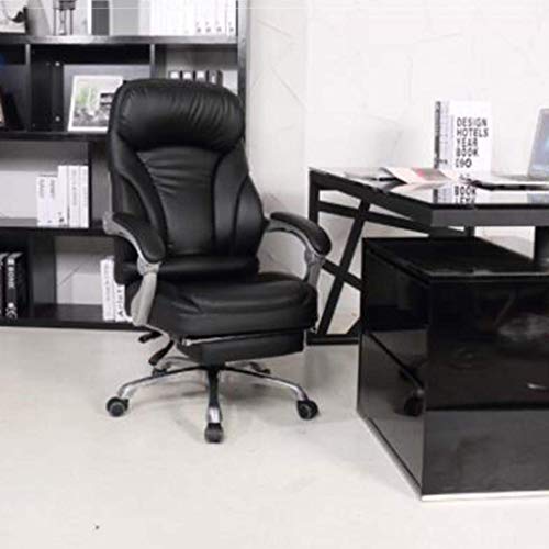 MU Computer Chair,Home Reclining Office Chair Boss Backrest Swivel Chair Study Seat Thick Cushion Adjustable Height Load Capacity 250Kg,Brown,70