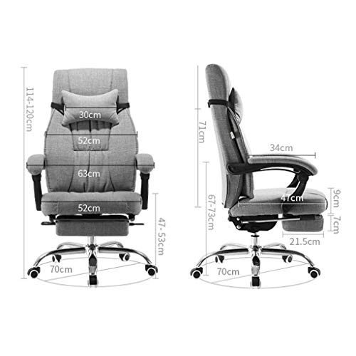 Mu Computer Chair,Home Office Chair Reclining Ergonomic Swivel Chair Boss Lift Chair Study Chair Sit-Back Combination Bearing 300Kg,Gray,70 * 70