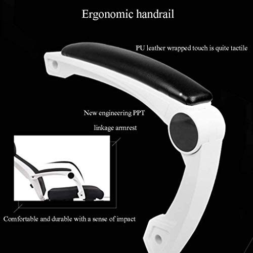 n/a Reclining Office Chair Ergonomic Computer Mesh Lounger Executive Swivel Office Desk Work Chair with Hidden Footstool and Lumbar Support