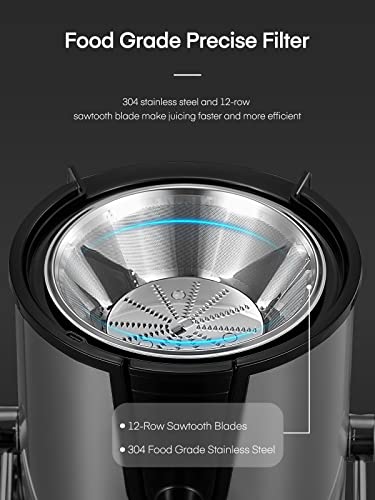 Juicer FOHERE Juicer Machines Vegetable and Fruit, Centrifugal Juicer with 3 Speed Control, Upgraded 400W Motor, Brush Included Easy to Clean