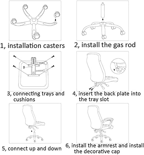 HJW Game Chair Office Chair Swivel Chair, with Armrests 360°Swivel Computer Chair for Home Office Armchair