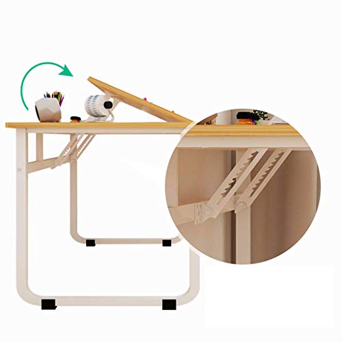 NXYJD Portable Folding Computer Desk Table Foldable Student Writing Desk Laptop Folding Desk with Adjustable Legs for Small Space Home Office Sch