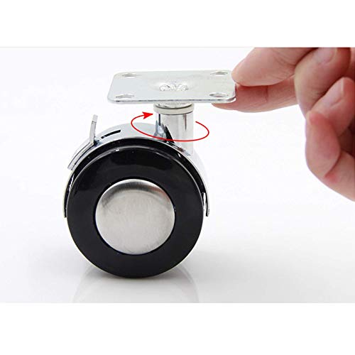 SKOAJAS Plate Casters Pack of 4 Furniture Castor Wheels 2Inch,Trolley Swivel casters with,360° Swivel Wheels,Moving Coffee Table Caster Wheels,He