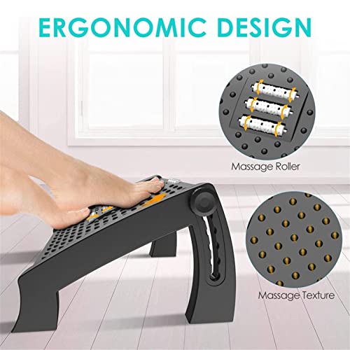 luoyipink Adjustable Height Foot Rest Under Desk, With 1x Phone Holder, Foot Rest Plastic Non-Slip Foot Stool with Massage Function,Suitable for