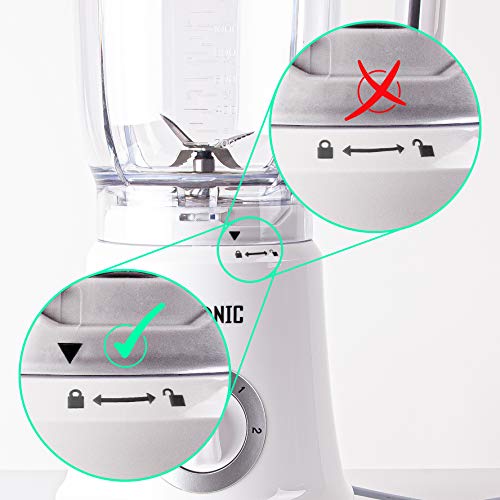 Duronic Electric Blender BL5 | 1.8 Litre BPA-Free Jug | 500W Motor | Stainless-Steel Ninja Sharp Blades | Pulse Mode | Blends to Make Smoothies,