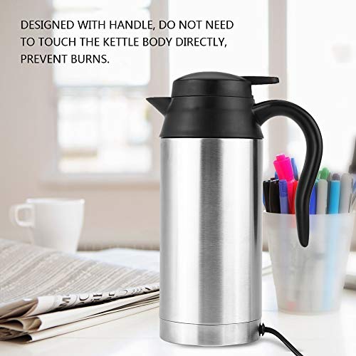 Jadeshay Heat Kettle - Travel Kettle Electric Car Kettle Stainless Steel Cigarette Lighter Charger Heating Kettle Coffee Mug Thermoses Kettle Pot