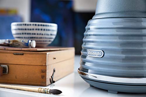 De'Longhi Scolpito Kettle,1.5 liters, 360° swivel base, Stainless steel, KBZS3001.AZ, Mineral Blue