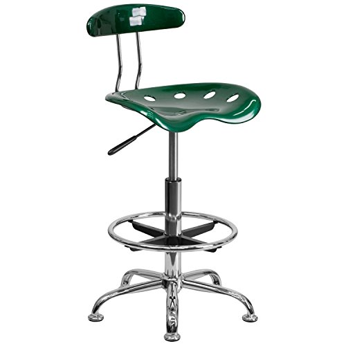 Flash Furniture Drafting Stool, Metal, White, 50.8 x 43.82 x 104.14 cm