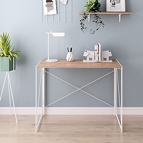 MJWDP Small Folding Study Writing desk for bedroom, portable Space Saving furniture,Collapsible, no assembly