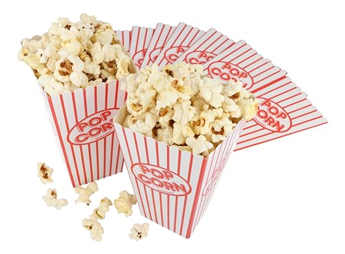 HENBRANDT Popcorn Boxes 10 Pack Small Retro Popcorn Carton Sweet Containers for Film Night Cinema Movie Night Birthday Sleepover Party Treats