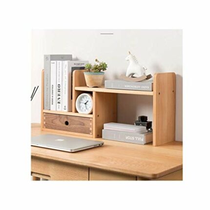 WXJLYZRCXK Bookcases Expandable Wood Desktop Bookshelf Desk Organizer Countertop Bookcase Office Storage Rack Adjustable Display Shelf for Home D