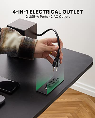 Marsail L Shaped Standing Desk, 63x55 Inch Standing Desk Adjustable Height with 4-in 1 Electical Outlet, Electric Standing Desk Stand up Desk for