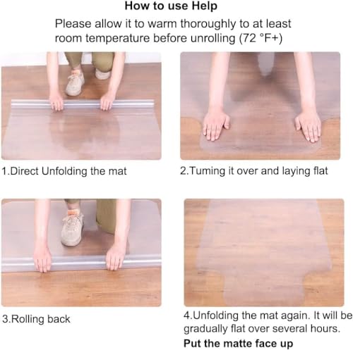 Office Chair Mat for Hardwood Floor, 48"×36" Clear Office Floor Mat, Computer&Desk Chair Mat, PVC Heavy Duty Floor Protector Chair Mats for Rolli