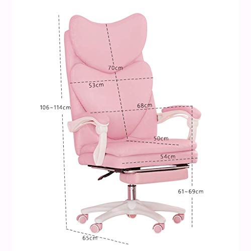 SCDBGY Ygqbgy Computer Chair Furniture/Home Office Furniture Pink Girl Leather Chair Office Boss Chair Comfortable Office Chair Sitting Chair for