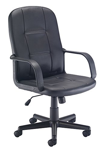 Office Hippo Desk Chair, Ergonomic Contemporary Office Chair With Fixed Arms & Moulded Seat For Extra Comfort, PU Leather Computer Chair With Loc