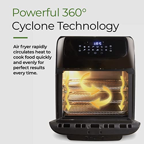 Emperial 12L Air Fryer Oven 1800W with Rotisserie, Dehydrator, Digital Display, Timer, 12 Pre-Set Modes and Adjustable Temperature Control for He