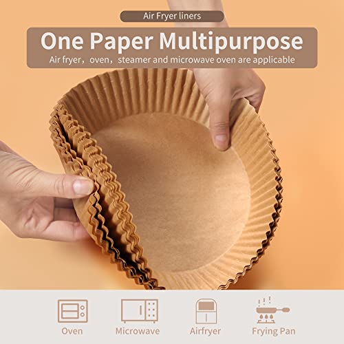 Air Fryer Liners 50pcs, 7.9 inch Disposable Air Fryer Liners Non-Stick Air Fryer Paper Liners, Food Grade Parchment Baking Paper Liner Oil-Proof,