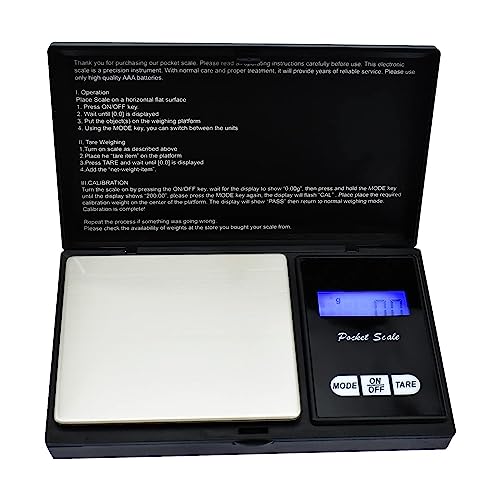 Hoosiwee Kitchen Scales, 1000g 0.1g, Digital Scales, Precision Protable Pocket Scales, Cooking Scales, Food Scales, Tare Function, For Gold, Jewe