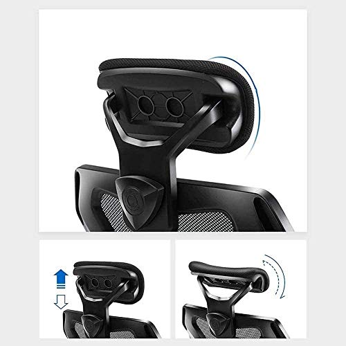 KJHD Ergonomic Adjustable Office Chair with Lumbar Support and Rollerblade Wheels High Back with Breathable Mesh Thick Seat Cushion