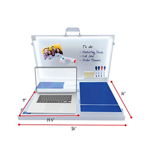 The Home Office by Worky - Portable Multifunction Workstation Desk with Built-in Power and Charging, Video Conference Lighting, Storage and Organ