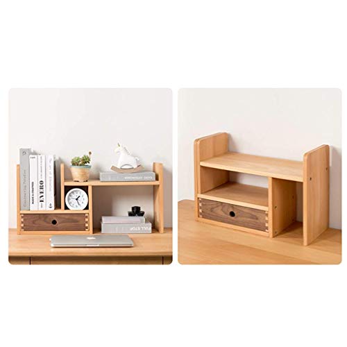 WXJLYZRCXK Bookcases Expandable Wood Desktop Bookshelf Desk Organizer Countertop Bookcase Office Storage Rack Adjustable Display Shelf for Home D